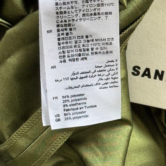 Sandro Paris‎ Egypte Satin Drawstring Shorts Kaki Green Limited Edition NWT - Picture 9 of 10